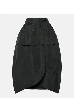 Jil Sander Gathered high-rise taffeta midi skirt