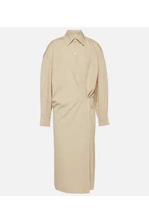 LEMAIRE Asymmetric cotton and silk shirt dress