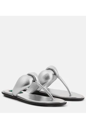 Puccini Metallic leather thong sandals