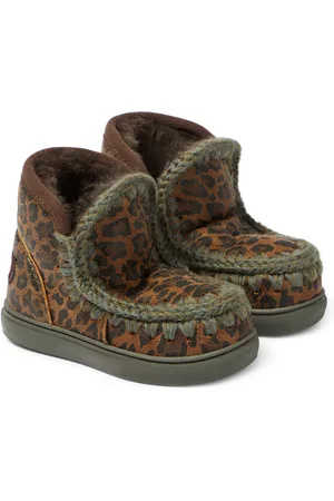 Mou Shearling-lined leopard-print suede sneakers