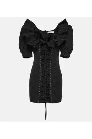 Alessandra Rich Ruffled puff-sleeve minidress