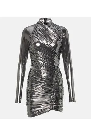 Salvatore Ferragamo Metallic draped minidress