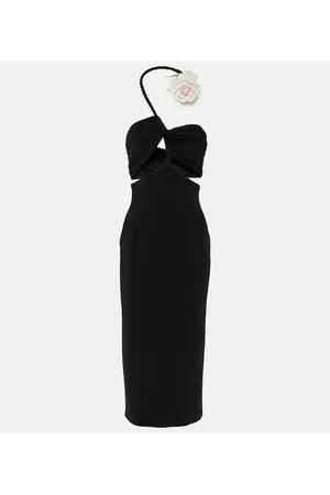 MAGDA BUTRYM Floral-appliquÃ© cutout midi dress