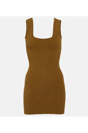 WARDROBE.NYC Ribbed-knit cotton-blend minidress