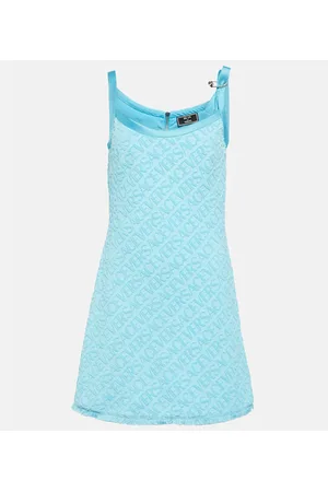 VERSACE Allover cotton terry minidress