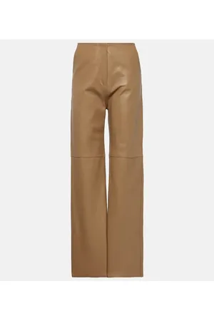 Totême High-rise leather straight pants