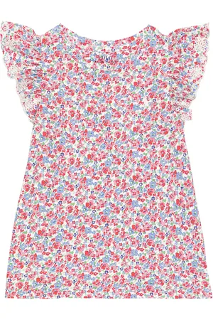 Ralph Lauren Ruffle-trimmed floral cotton top