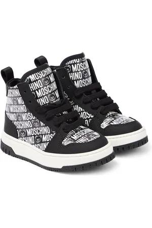 Moschino Logo high-top leather sneakers