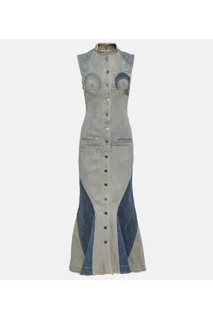 Marine Serre All Over Moon denim maxi dress