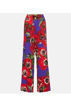 Dolce & Gabbana Anemone charmeuse wide-leg pants