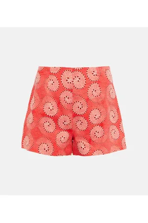 Staud Oscar printed linen shorts