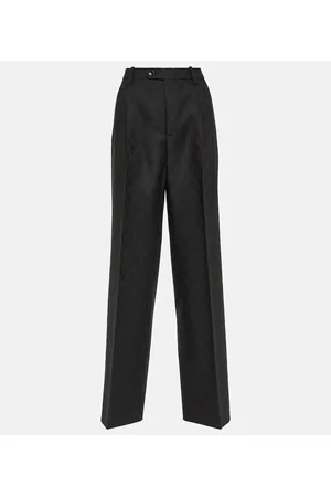 Gucci GG jacquard high-rise wool straight pants