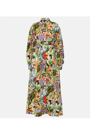Etro Floral cotton midi shirt dress