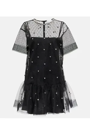 RED Valentino Embellished point dâesprit tulle minidress