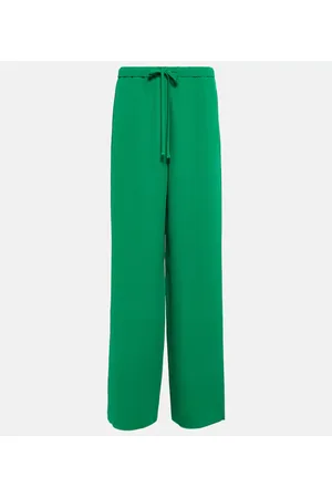 VALENTINO High-rise wide-leg silk crÃªpe pants