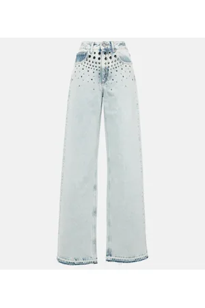 Alessandra Rich Embellished straight jeans