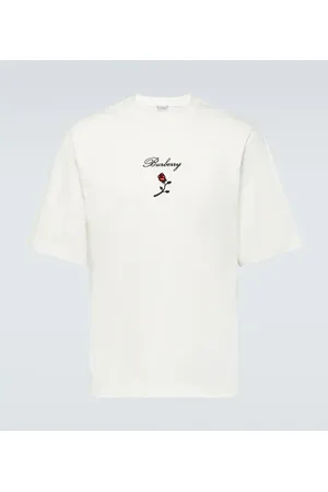 Burberry Embroidered cotton jersey T-shirt