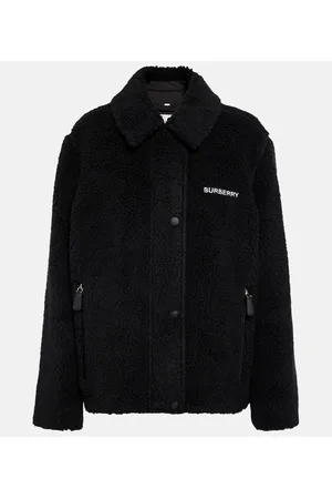 Burberry Embroidered wool-blend fleece jacket