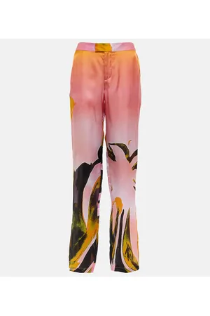Louisa Ballou Cruise printed straight silk pants