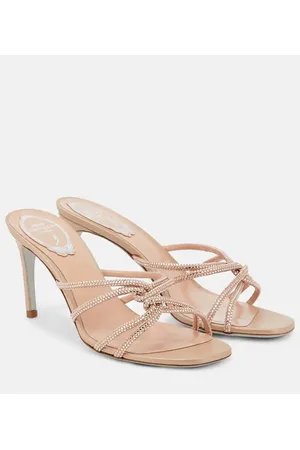 RENE CAOVILLA Embellished suede mules