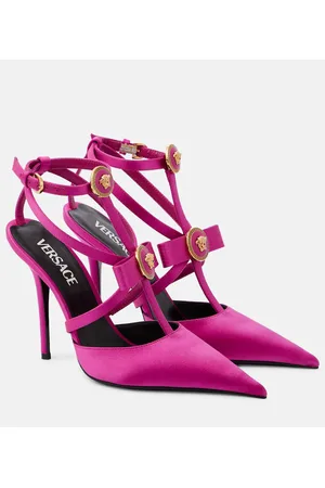 VERSACE Gianni bow-detail satin pumps