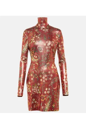 Etro Paisley high neck minidress