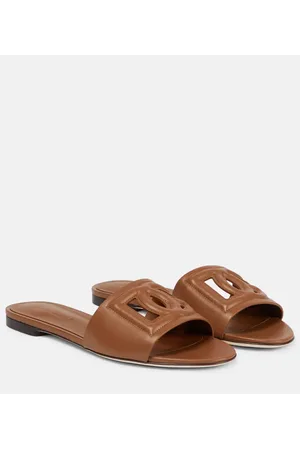 Dolce & Gabbana DG leather slides