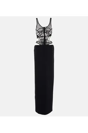 DAVID KOMA Lace corset gown