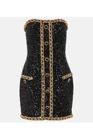 Balmain Sequined strapless minidress