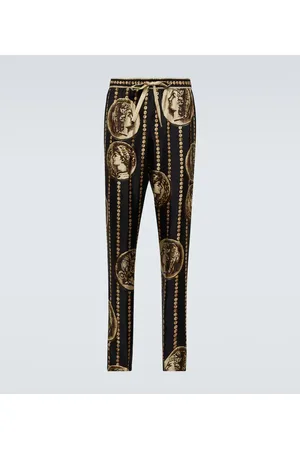 Dolce & Gabbana Printed silk straight pants
