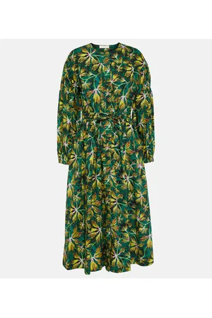 ULLA JOHNSON Adalie floral cotton poplin midi dress
