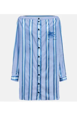 Etro Striped off-shoulder minidress