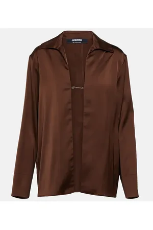 Jacquemus Logo-charm satin shirt