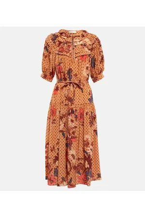 ULLA JOHNSON Adette printed silk crÃªpe de chine midi dress