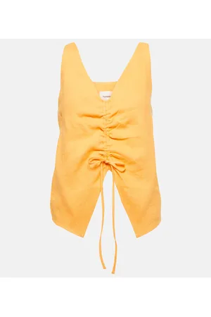 Nanushka Ruched linen top