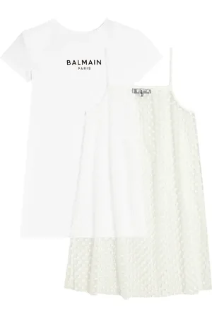 Balmain Polka-dot cotton jersey dress