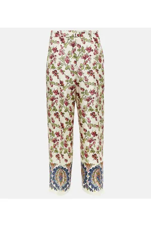 Etro Printed silk wide-leg culotte pants