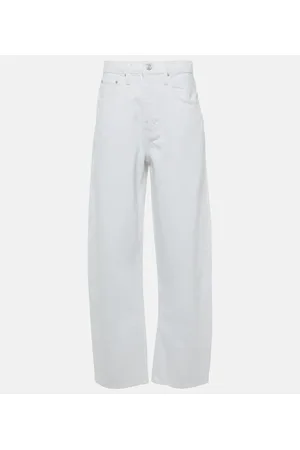 Frame Long Barrel high-rise barrel-leg jeans