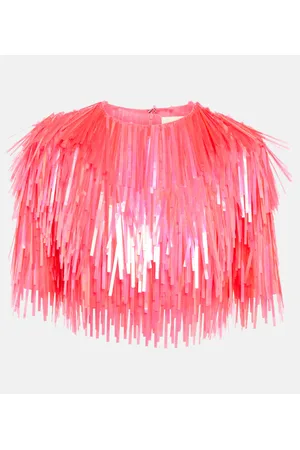 Sportmax Petalo embellished crop top