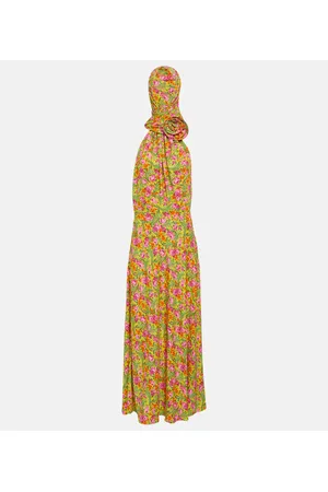 MAGDA BUTRYM Floral-appliquÃ© hooded maxi dress