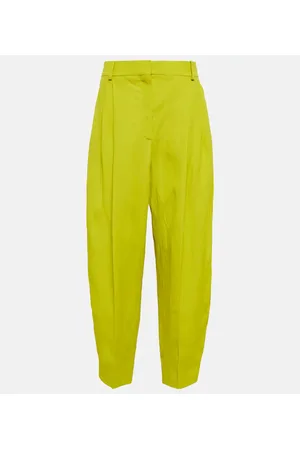 Stella McCartney Pleated tapered linen-blend pants