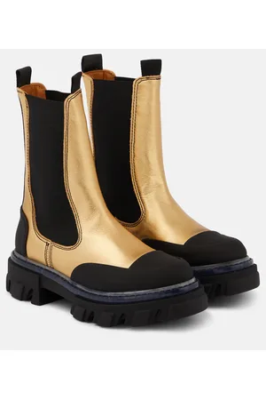 Ganni Metallic leather Chelsea boots