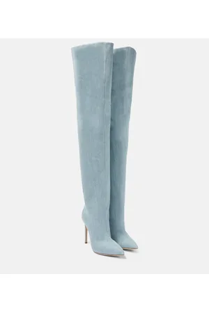PARIS TEXAS Denim over-the-knee boots