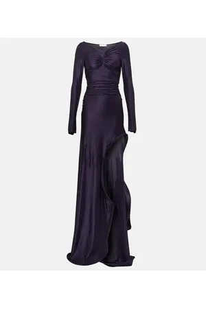 Victoria Beckham Ruched off-shoulder jersey gown