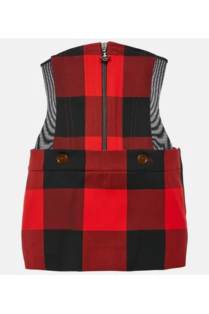Vivienne Westwood Foam checked virgin wool miniskirt