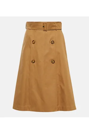 Burberry A-line cotton midi skirt