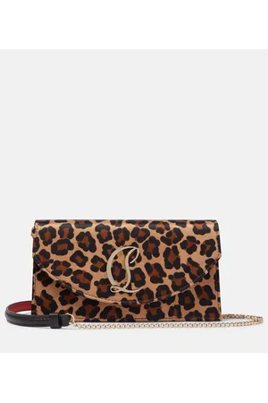 Christian Louboutin Loubi54 leopard-print satin clutch