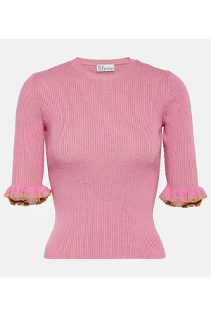 RED Valentino Ribbed-knit wool-blend top