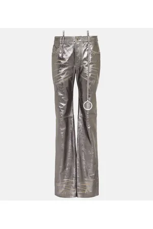 The Attico Leather straight pants