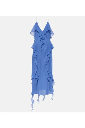 Khaite Pim ruffled silk georgette slip dress